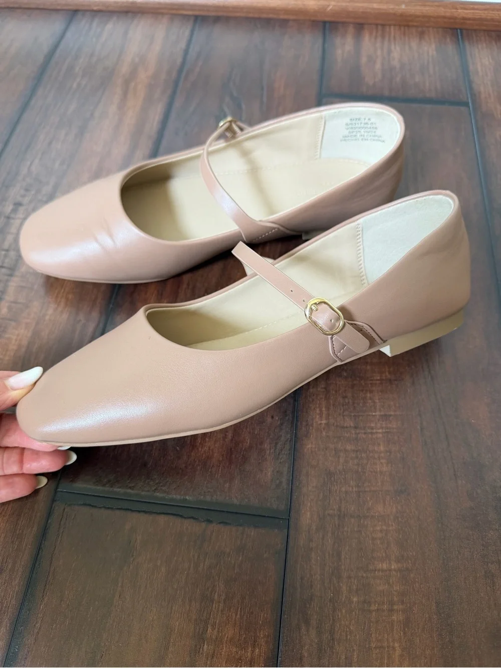 Banana Republic Factory Vegan Leather Nude Tan Mary Jane Flat